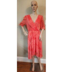 TOMMY HILFIGER Stripe Chiffon Dress In Bloom/ Grenadine dress